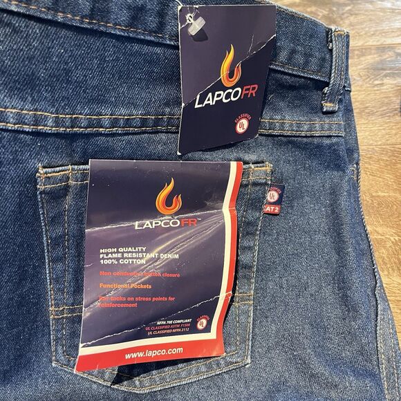 Lot Of 3 Lapco Flame Resistant Jeans 48x34 Blue Work Utility Gorpcore  FR NWT - Picture 4 of 8